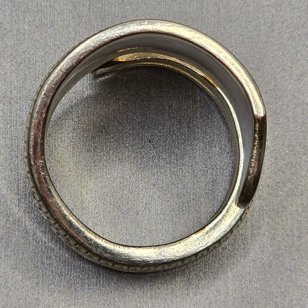 VTG Monarch Plate Silver Spoon Ring Size 10 Ornate Floral Pattern 15.61g - Picture 4 of 10